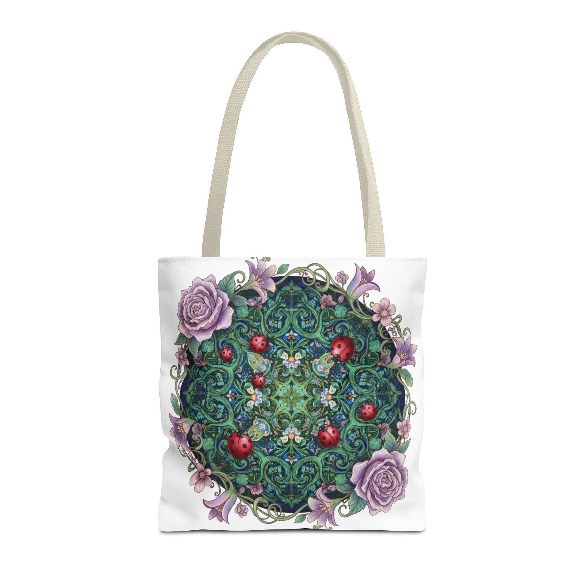 Floral Mandala Tote Bag – Ladybug & Rose Garden AOP Tote