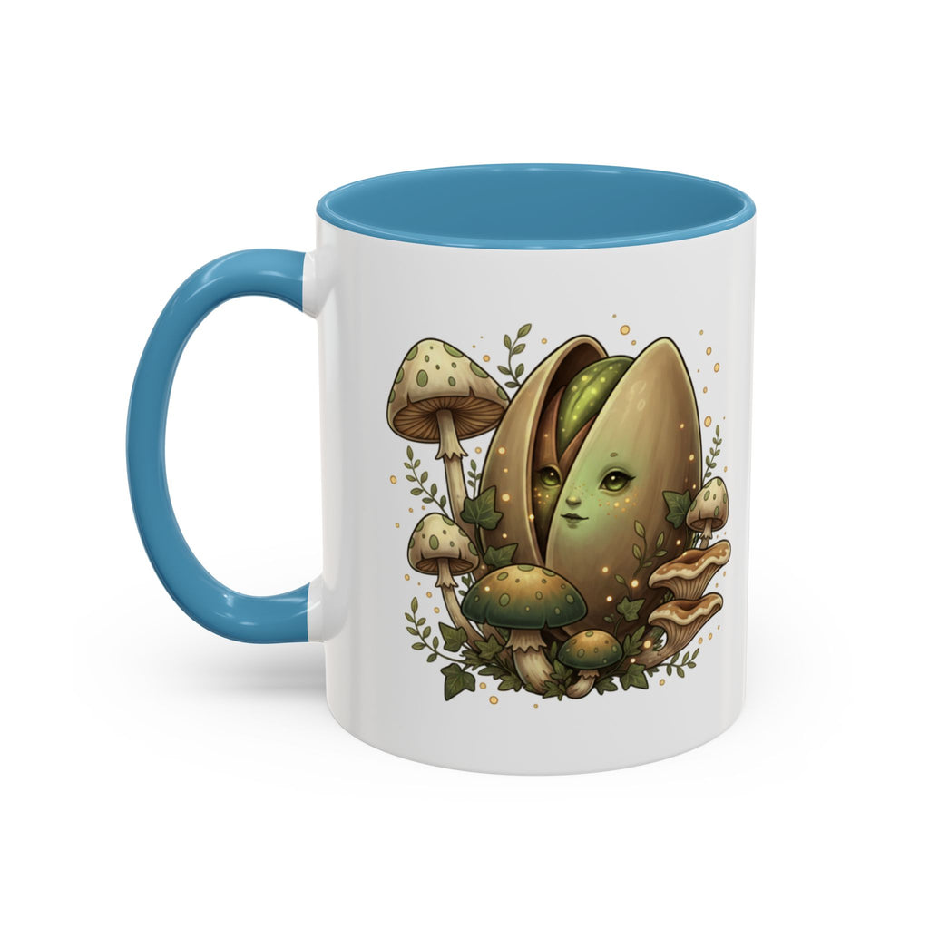 Mushroom Forest Accent Coffee Mug — Cute Woodland Fungi Design (11/15oz)