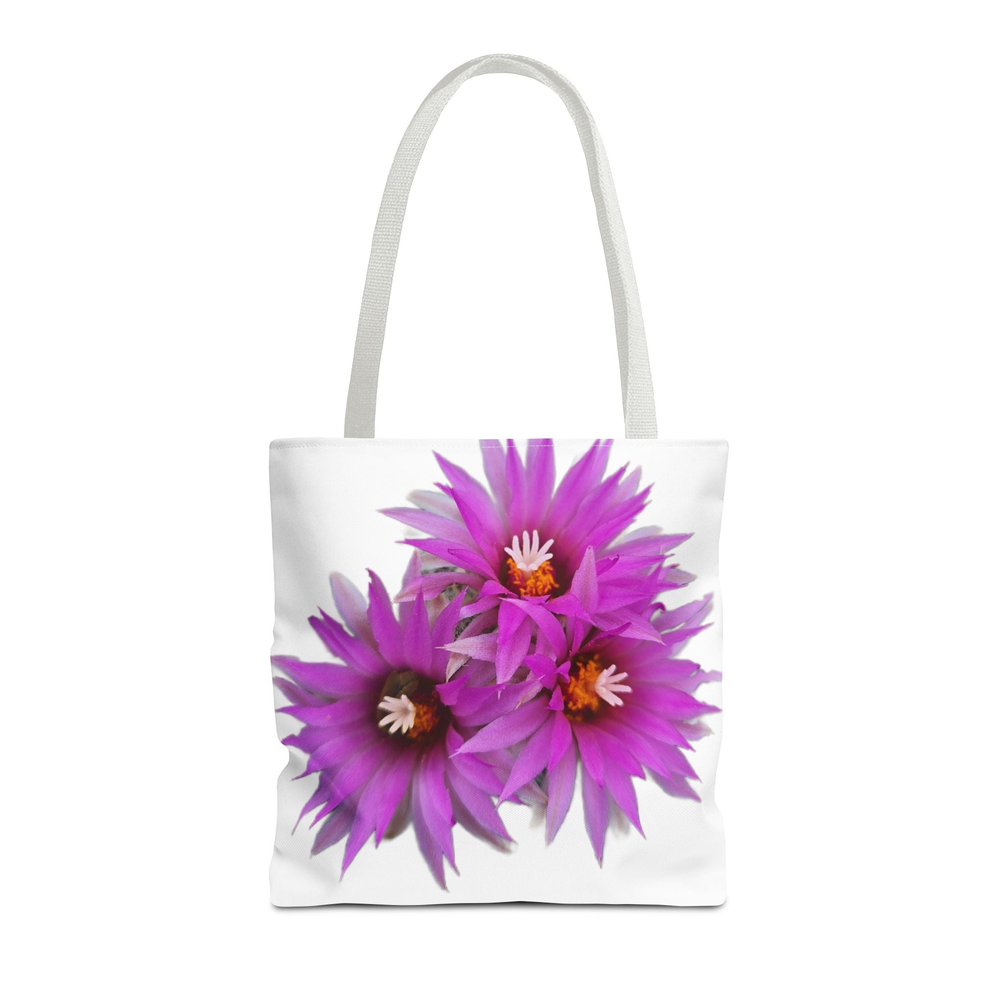 Pink Cactus Flower Tote Bag — Vibrant Desert Floral All-Over Print Tote