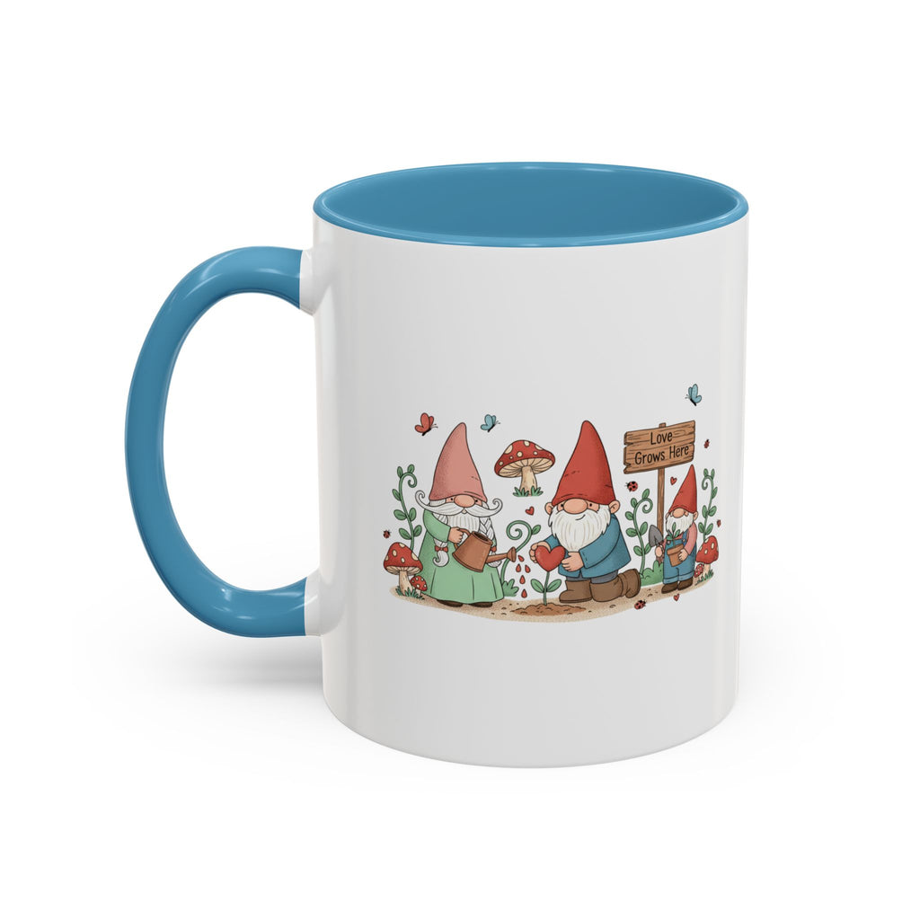 Gnome Garden Coffee Mug — Cute ‘Love Grows Here’ Accent Mug