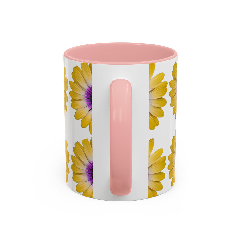 Yellow Purple Daisy Accent Coffee Mug – Floral Pattern 11/15oz