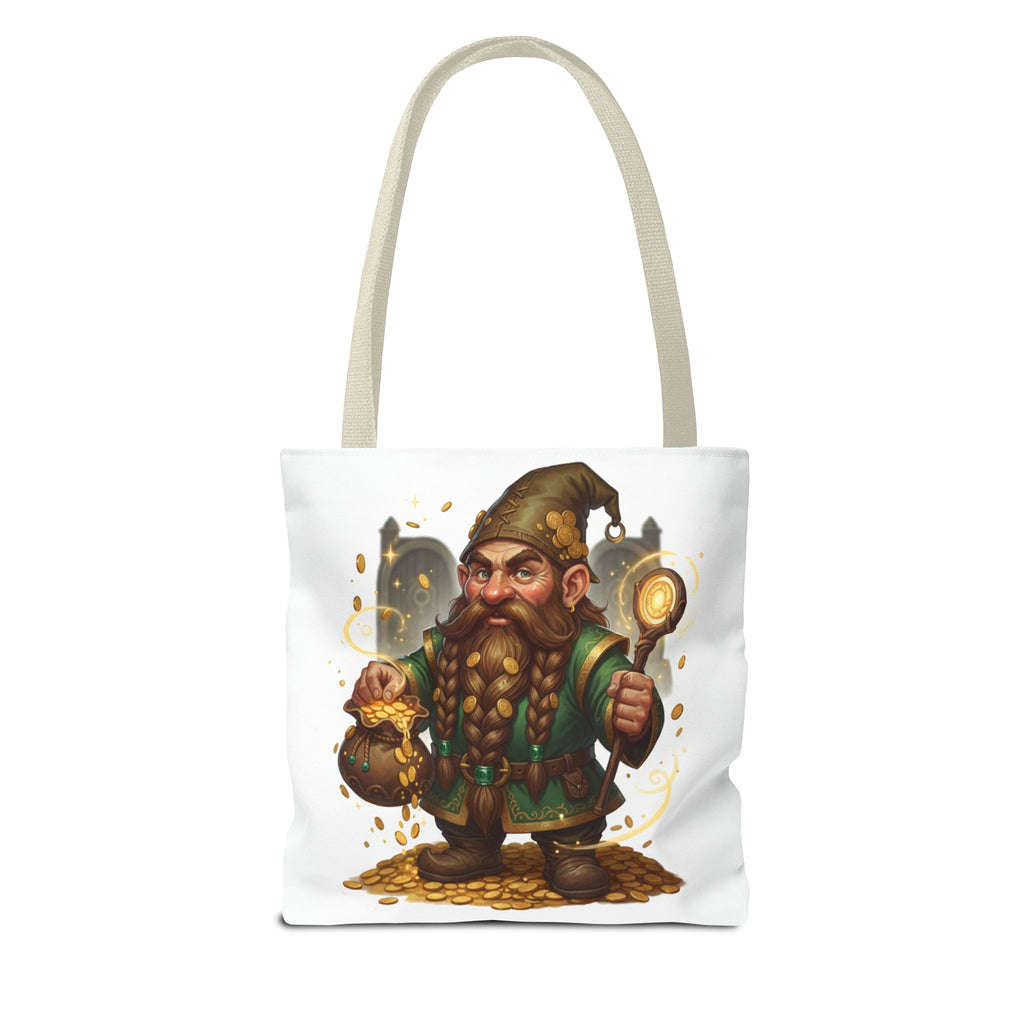 Gnome Goldkeeper Tote Bag – Fantasy Dwarf Coin Lover All-Over Print Tote