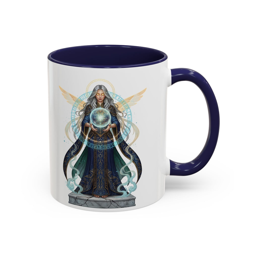 Mystic Oracle Coffee Mug — Woman with Crystal Ball Accent Mug