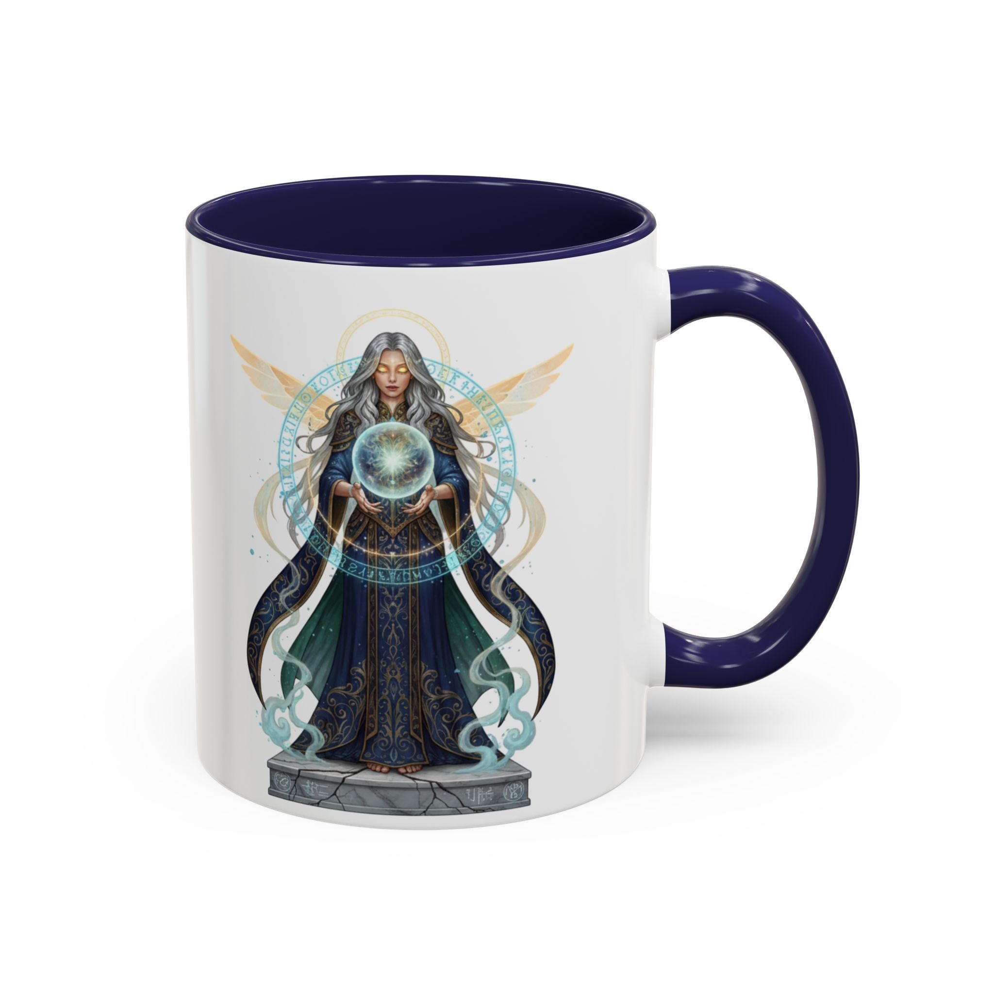 Mystic Oracle Coffee Mug — Woman with Crystal Ball Accent Mug