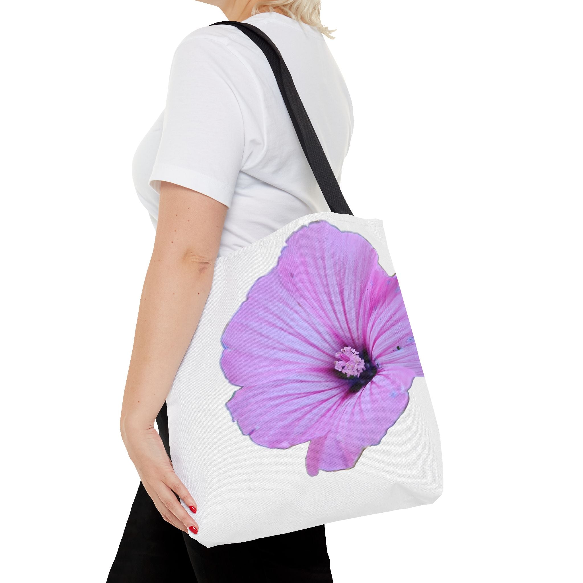 Floral Pink Hibiscus Tote Bag — Large Botanical Beach & Market Tote