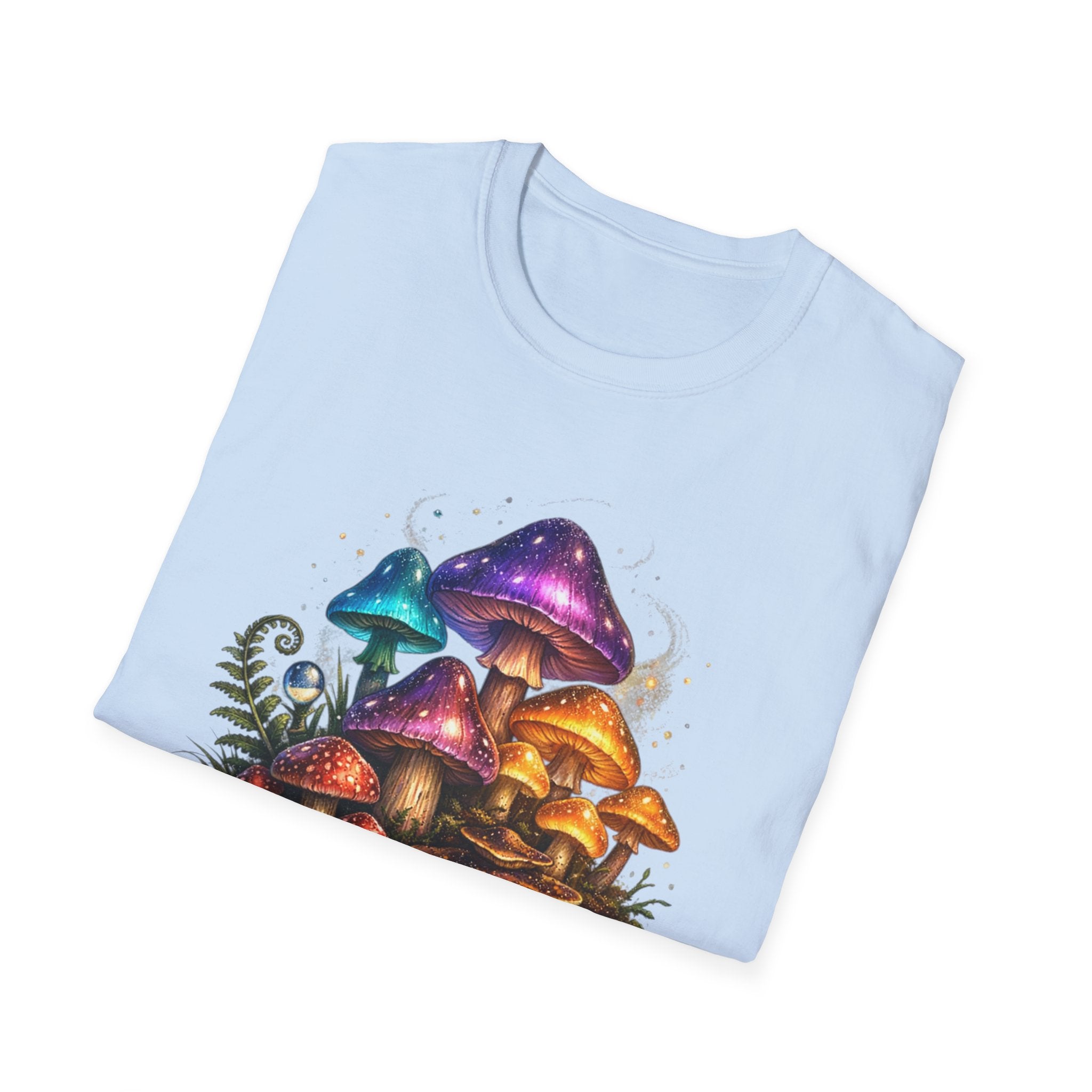 Mushroom Grove Graphic T-Shirt — Colorful Fantasy Fungi Design