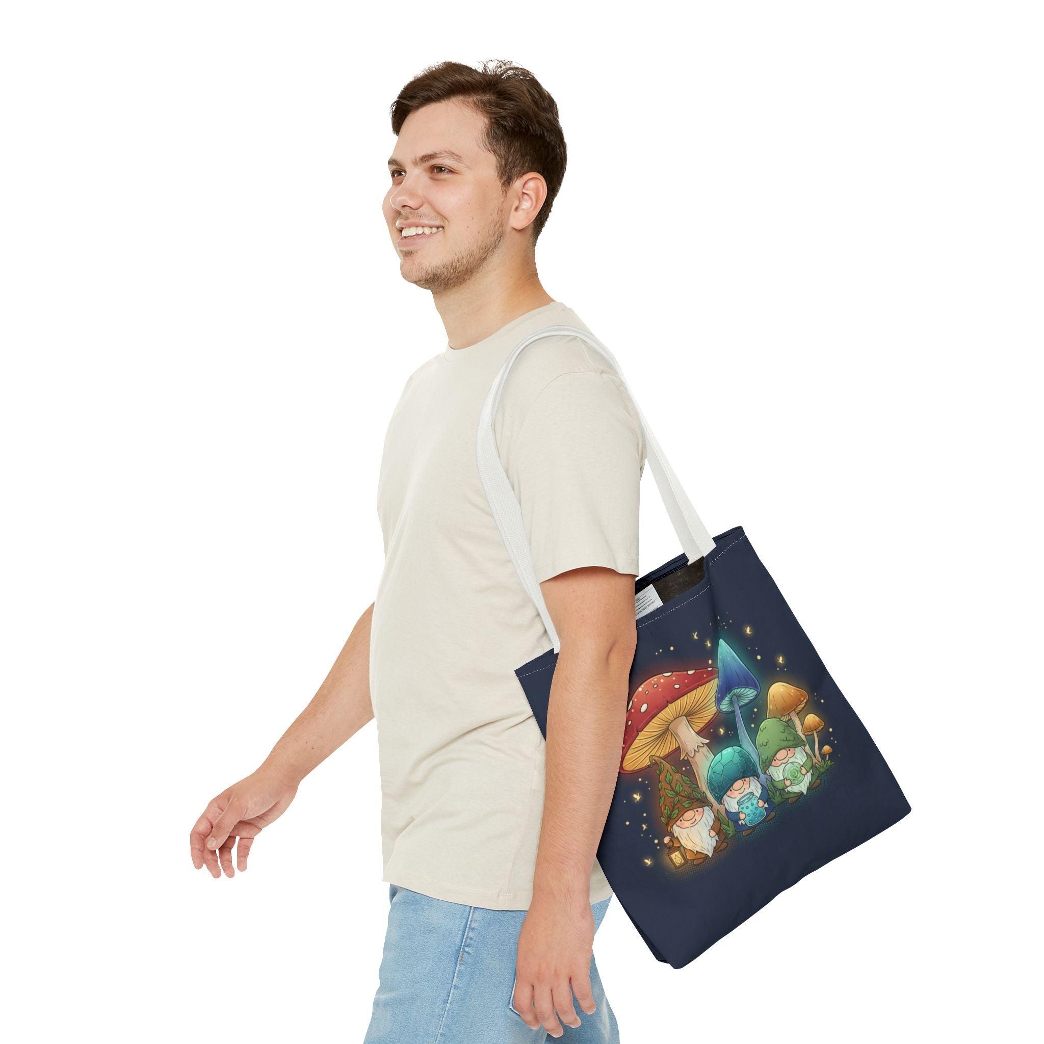 Mushroom Gnome Tote Bag — Whimsical Forest Fairycore AOP Tote