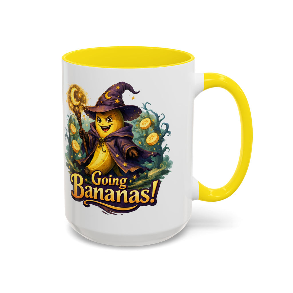 Going Bananas! Witch Banana Accent Coffee Mug — Fun Halloween Coffee Cup (11/15oz)