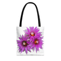 Pink Cactus Flower Tote Bag — Vibrant Desert Floral All-Over Print Tote