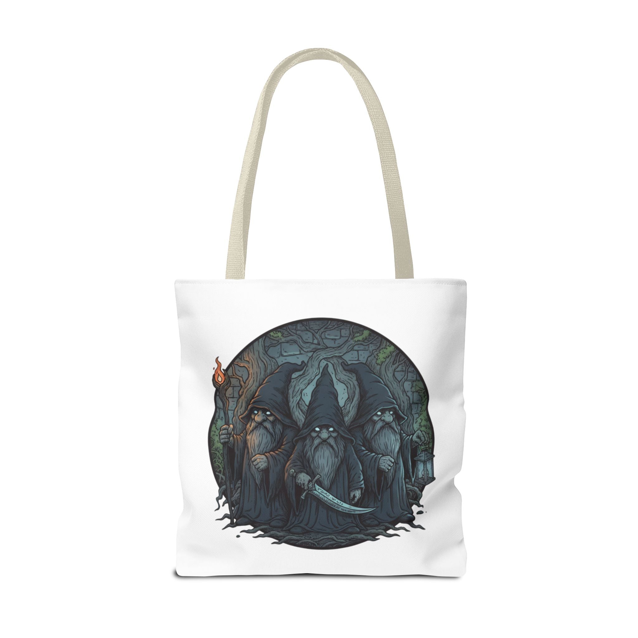 Mystic Grove Wizards Tote Bag — Fantasy Circle Art All-Over Print