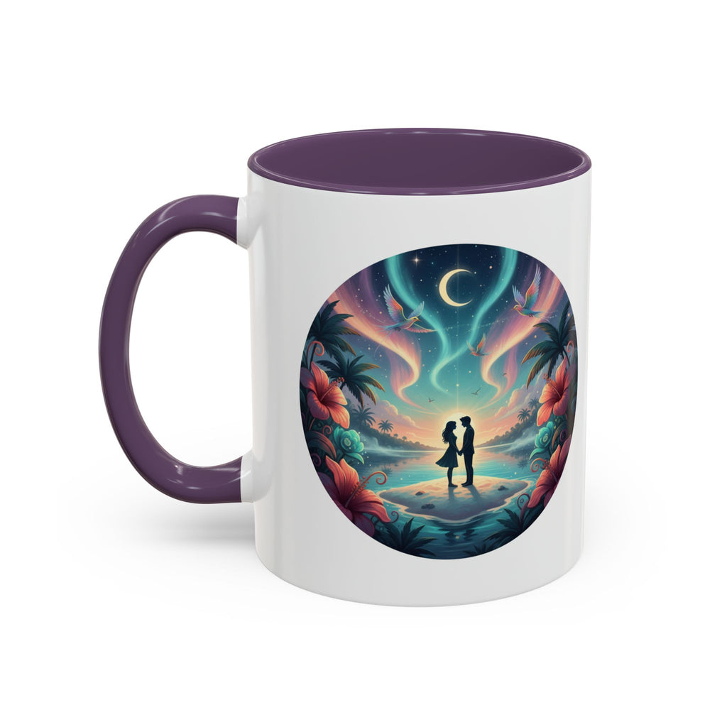 Tropical Sunset Coffee Mug — Romantic Beach Couple Accent Mug (11/15 oz)