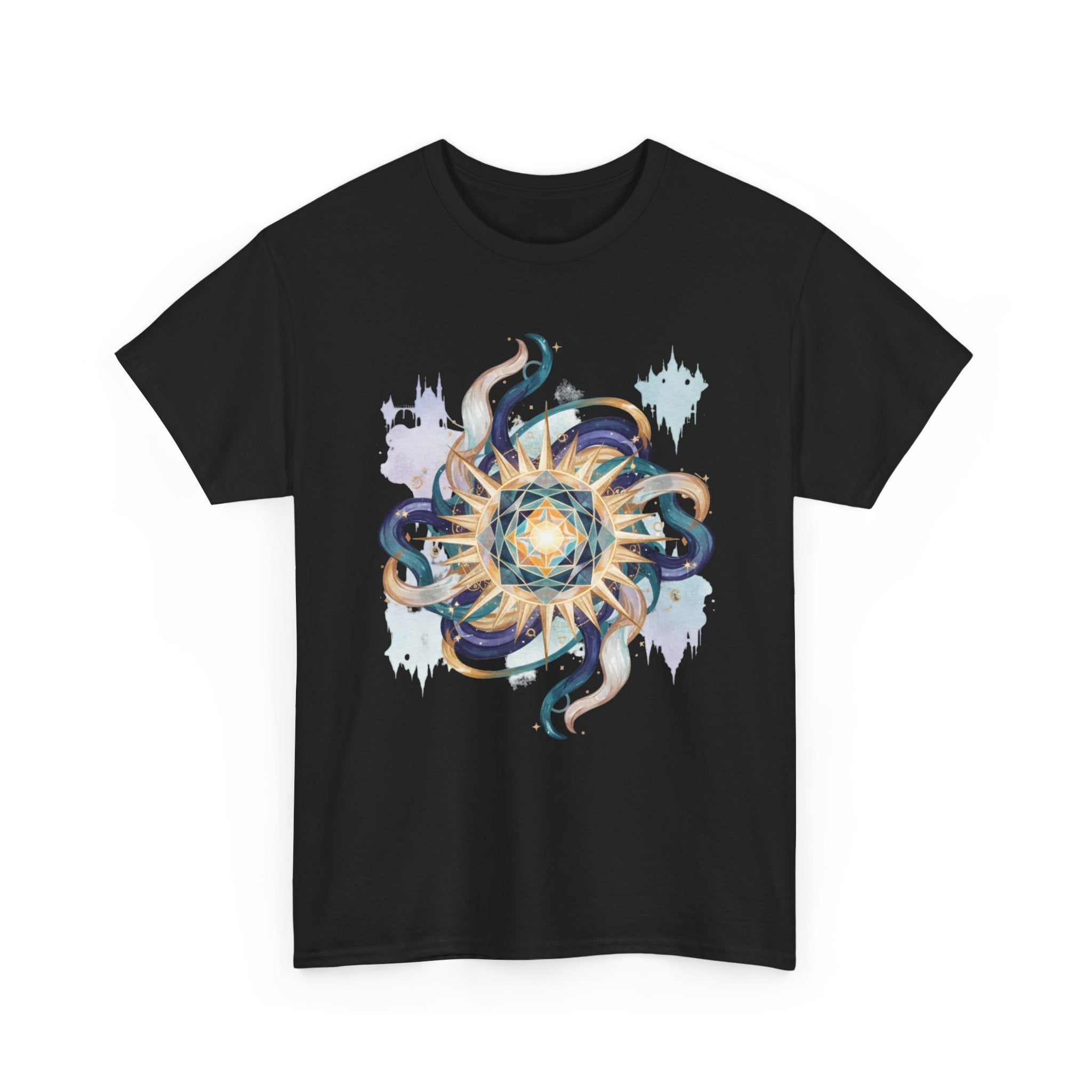 Sunburst Octopus Graphic Tee — Nautical Mystic Sea Creature T-Shirt