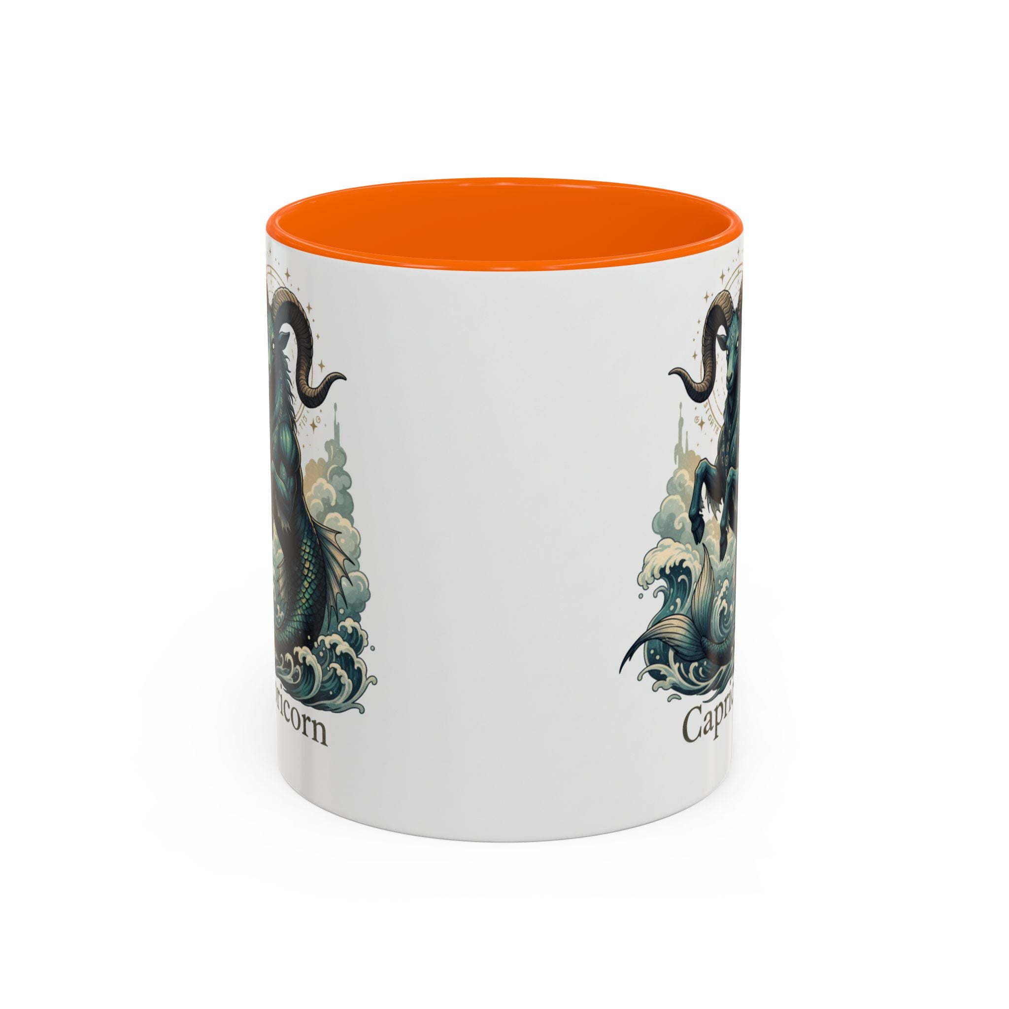 Capricorn Sea-Goat Accent Coffee Mug — Zodiac Astrology Ceramic Gift (11/15oz)
