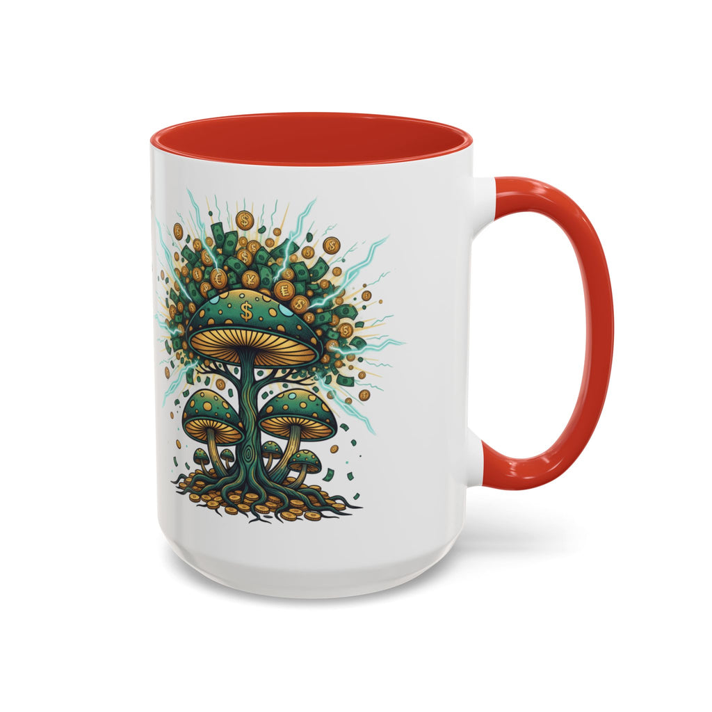 Accent Coffee Mug — 'Money Flows to Me Freely' Mushroom Abundance Design (11/15oz)