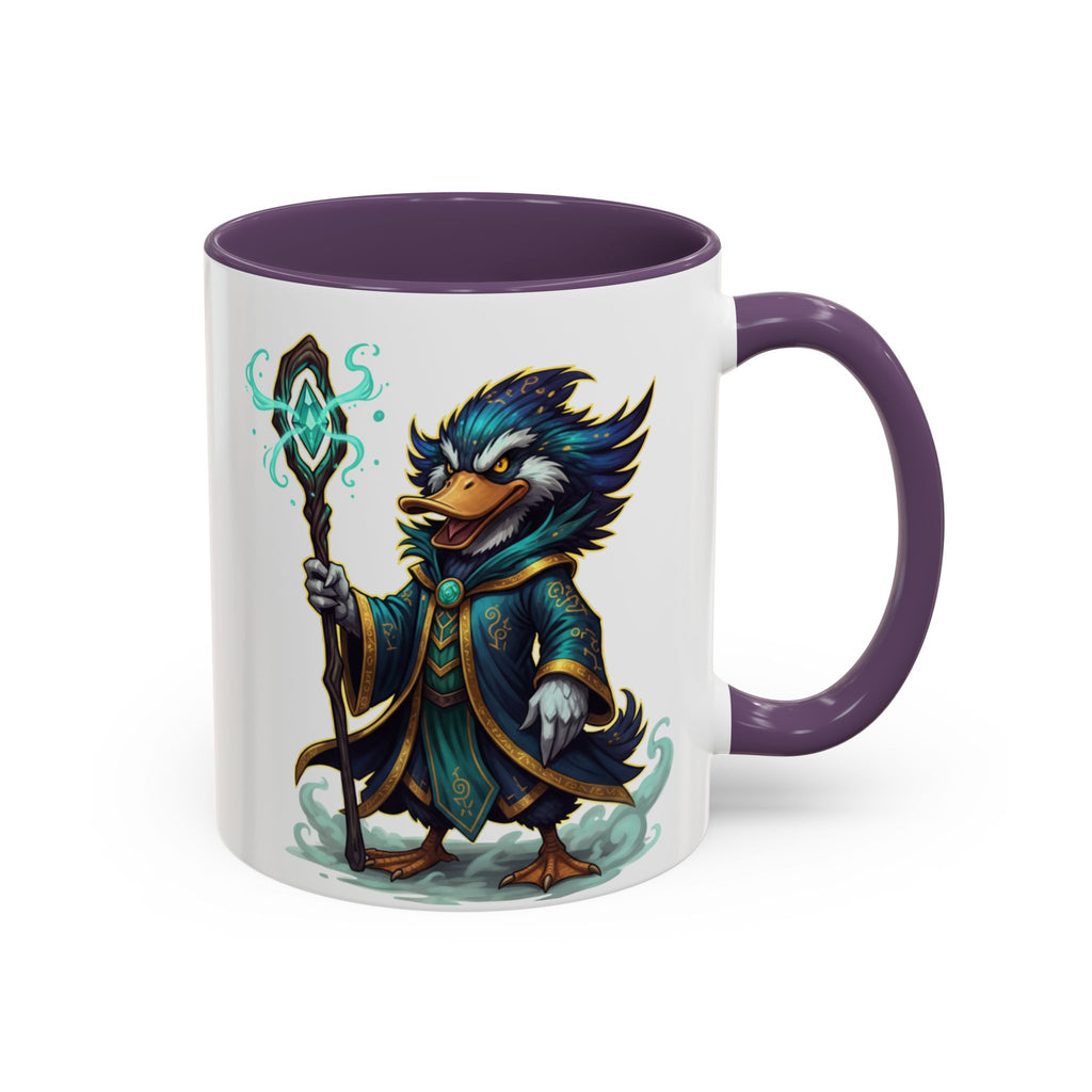 Mage Duck Coffee Mug — Fantasy Wizard Duck Illustration Accent Mug (11/15oz)