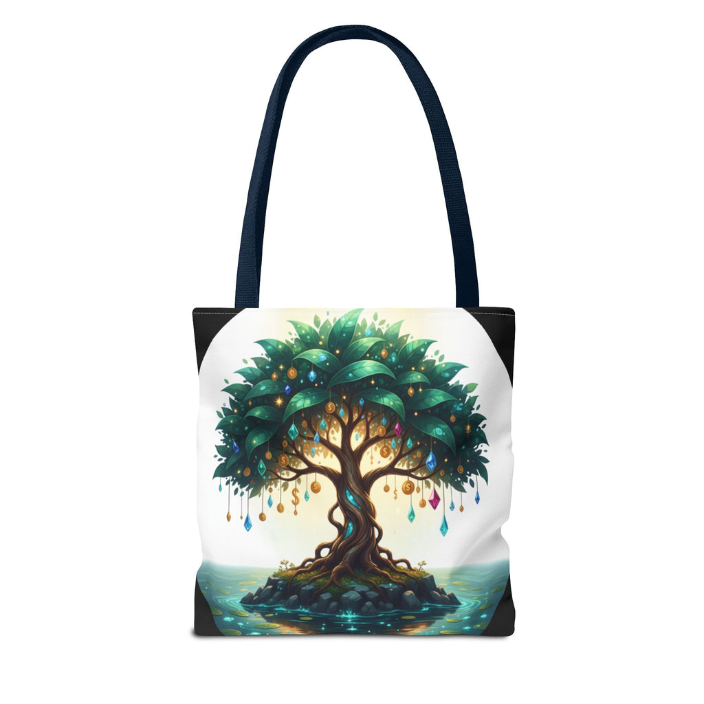 Enchanted Tree Tote Bag - Mystical Gem-Decorated Tree All-Over Print