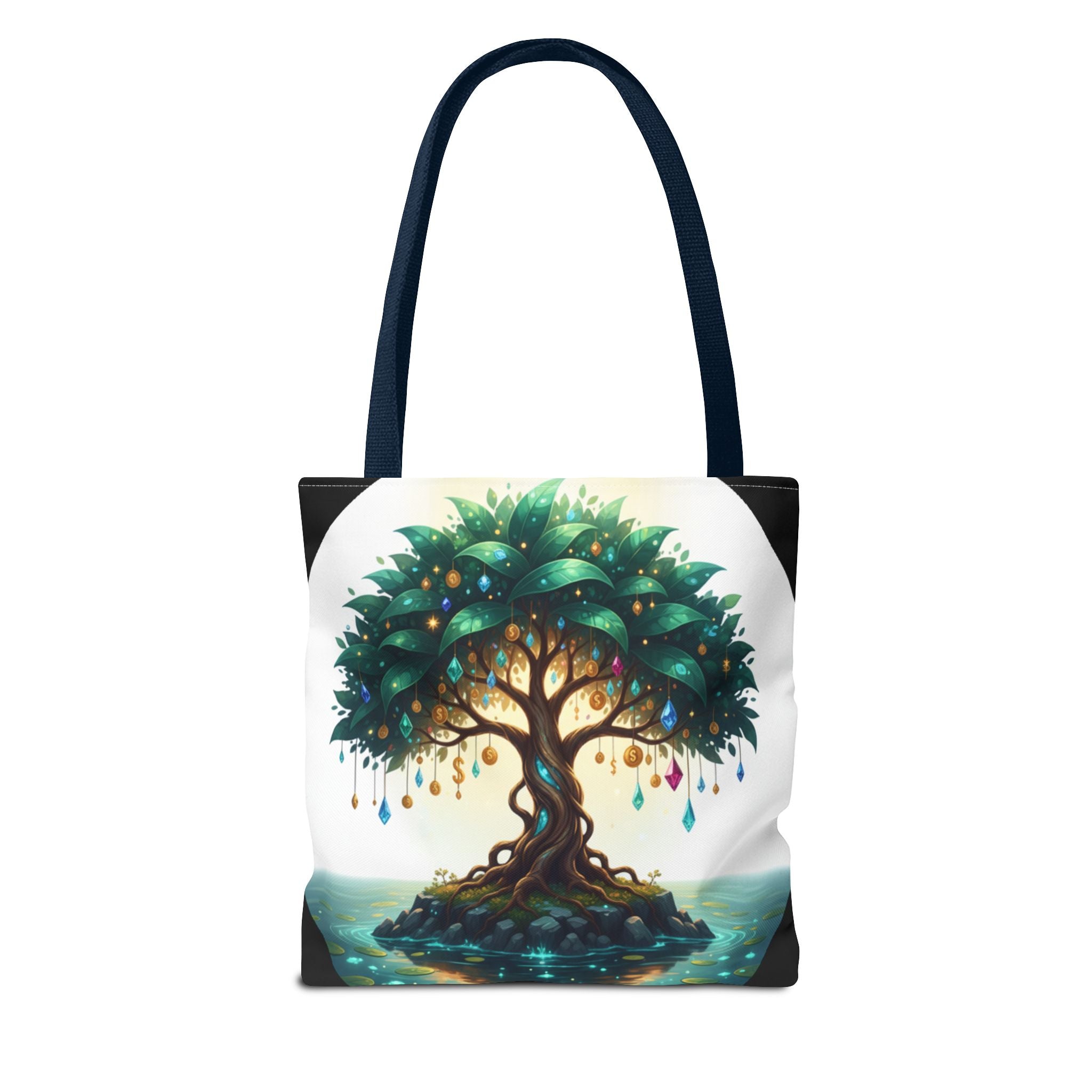Enchanted Tree Tote Bag - Mystical Gem-Decorated Tree All-Over Print