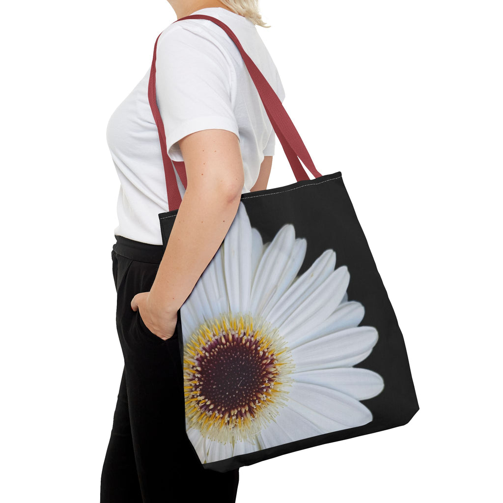 Daisy Corner Tote Bag — White Floral AOP Shopper