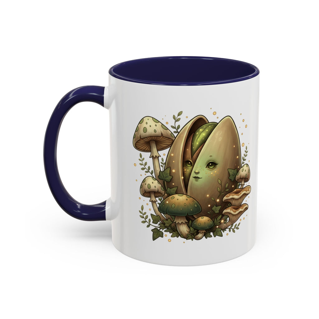 Mushroom Forest Accent Coffee Mug — Cute Woodland Fungi Design (11/15oz)