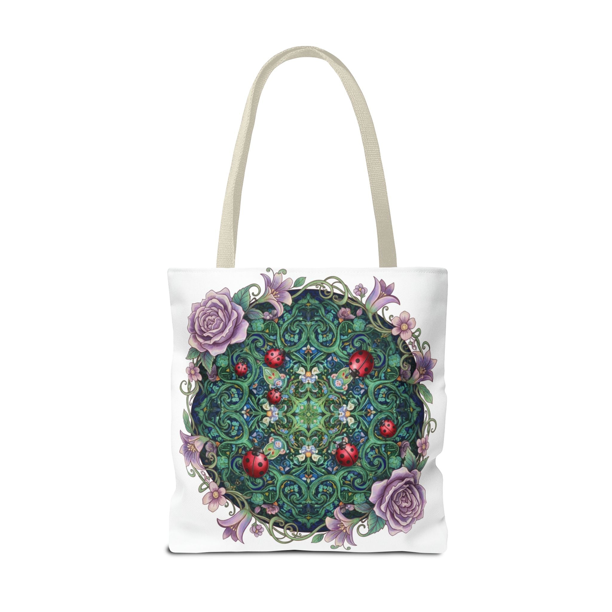 Floral Mandala Tote Bag – Ladybug & Rose Garden AOP Tote