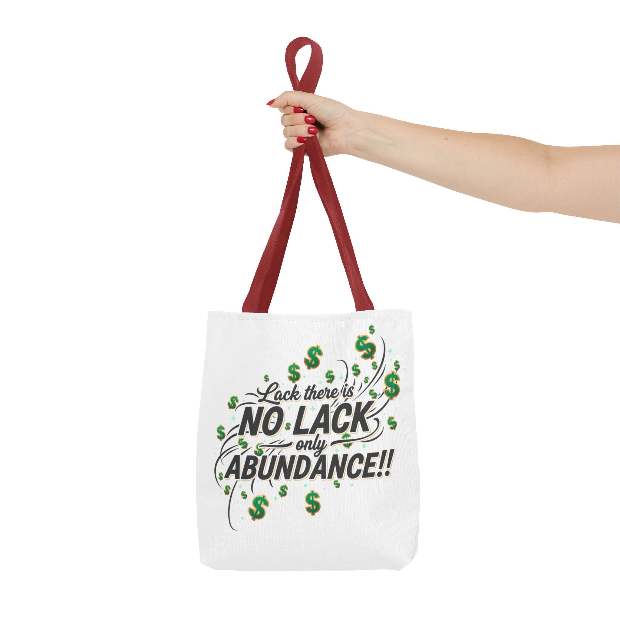 Abundance Tote Bag — "No Lack Only Abundance" Motivational Money Design