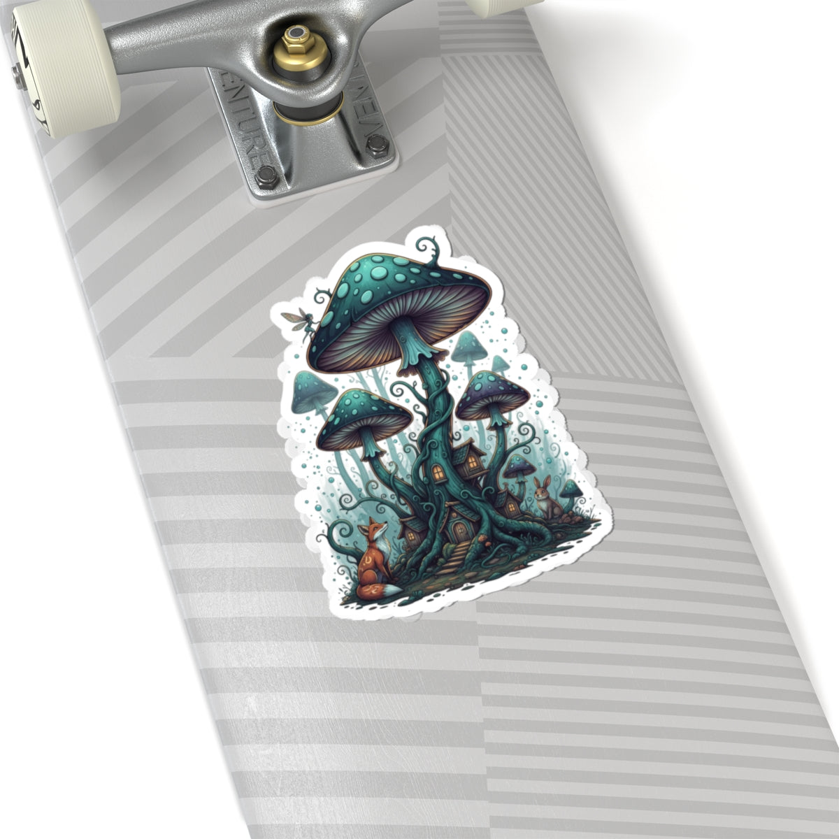 Enchanted Mushroom Forest Kiss-Cut Sticker – Whimsical Fairy Cottage Decal for Laptops & Journals