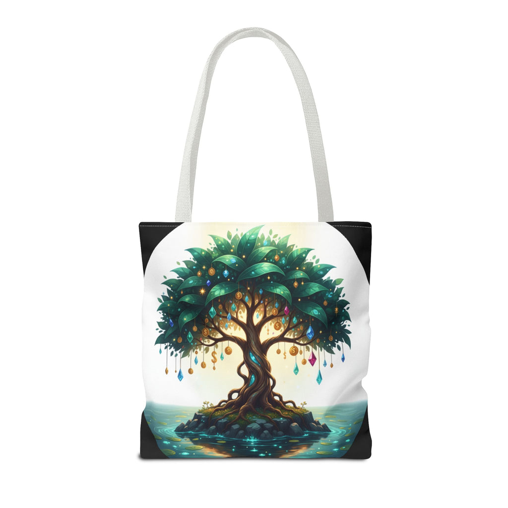 Enchanted Tree Tote Bag - Mystical Gem-Decorated Tree All-Over Print