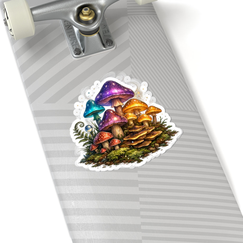 Psychedelic Mushroom Sticker — Colorful Fantasy Mushroom Kiss-Cut Decal