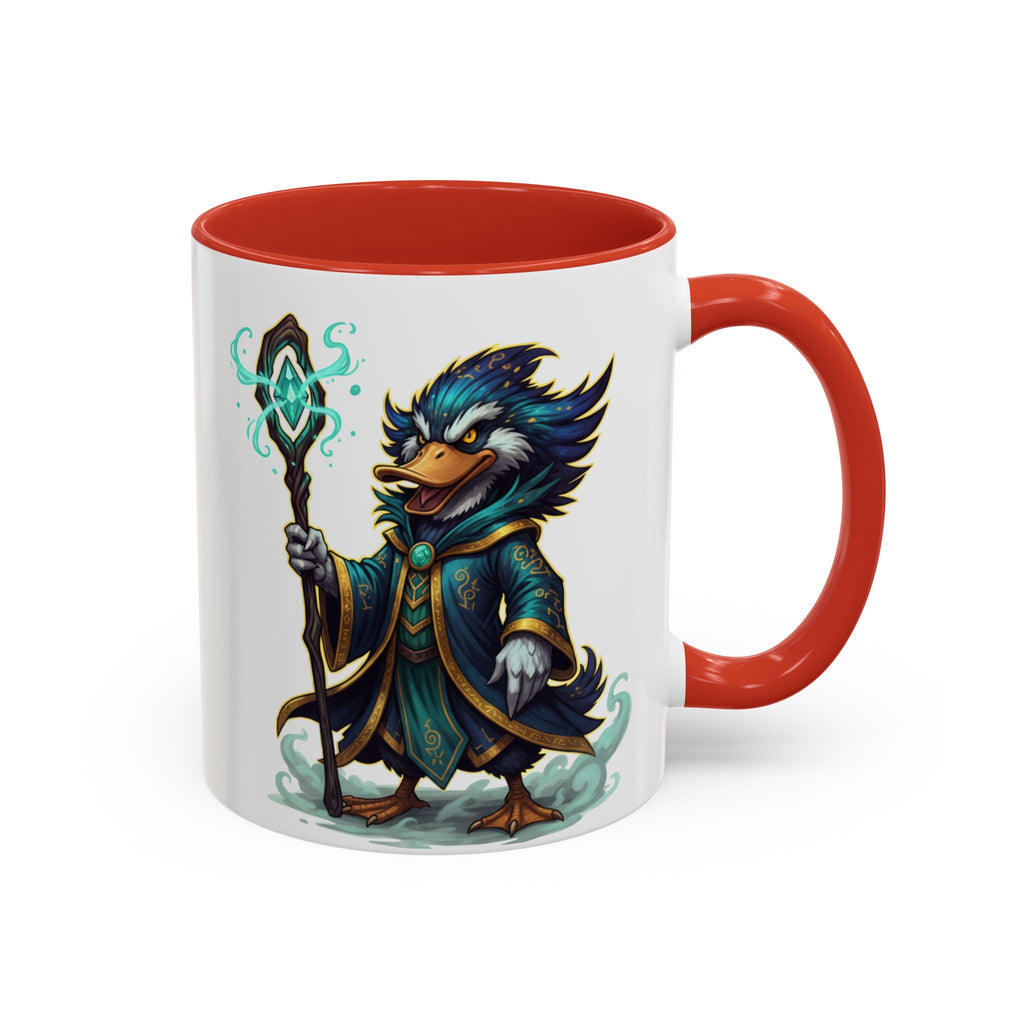 Mage Duck Coffee Mug — Fantasy Wizard Duck Illustration Accent Mug (11/15oz)