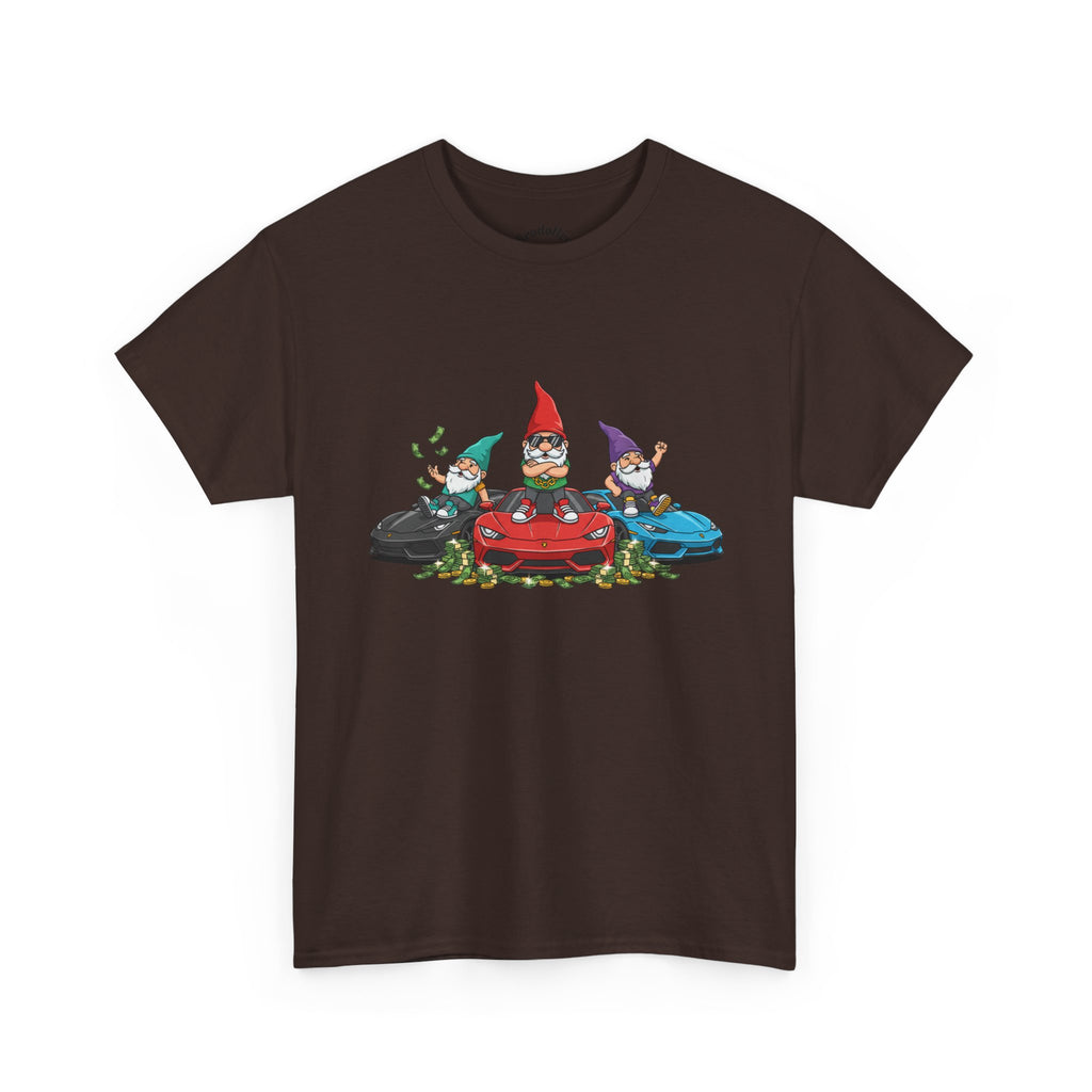 Gnome Race Car Tee — Cute Gnome Driving Cars Graphic T-Shirt