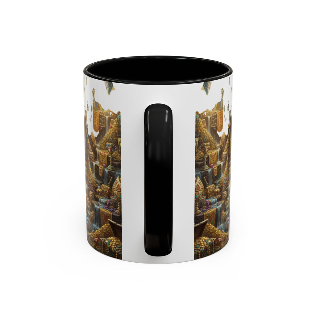 Dragon Hoard Accent Coffee Mug — Fantasy Treasure Landscape (11/15 oz)