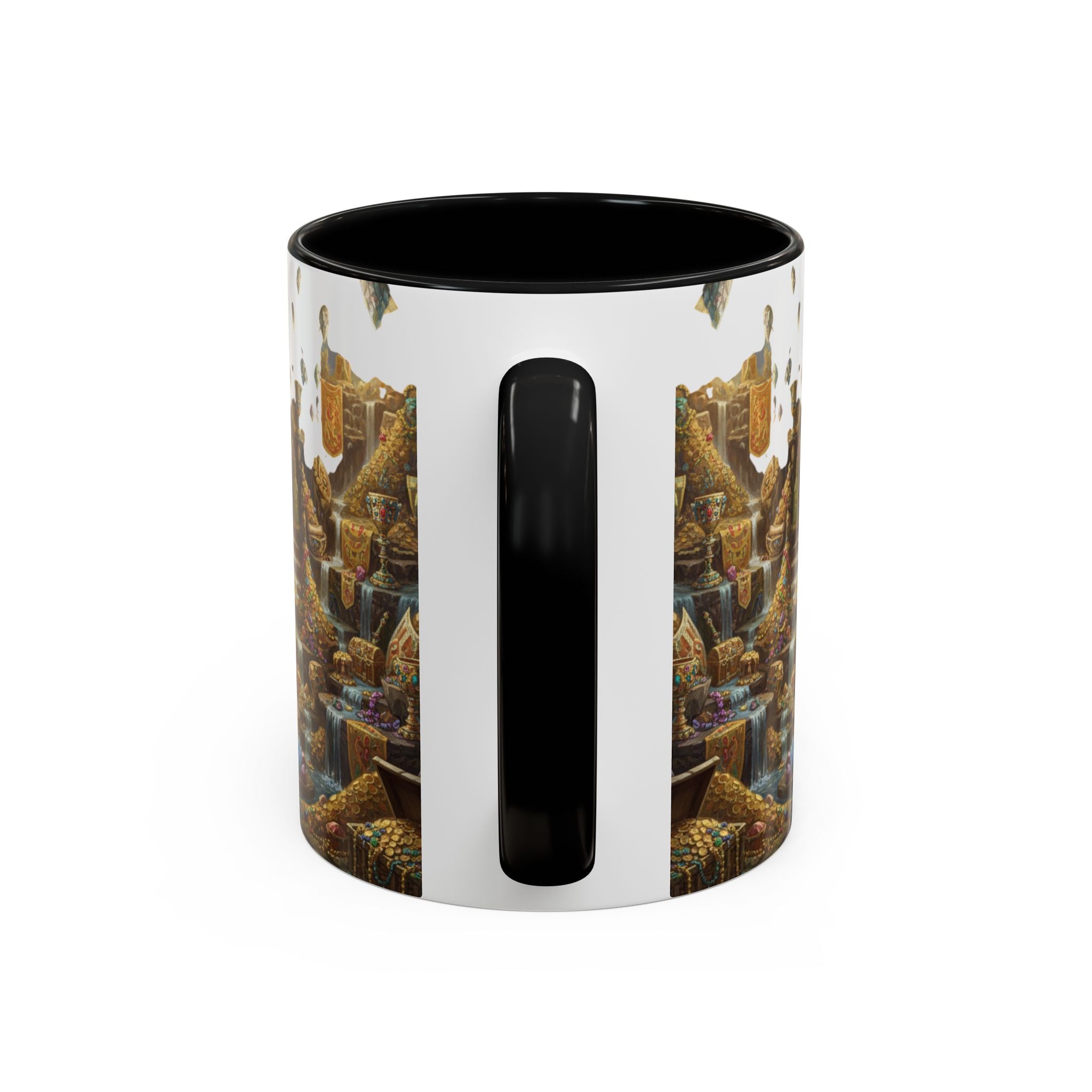 Dragon Hoard Accent Coffee Mug — Fantasy Treasure Landscape (11/15 oz)