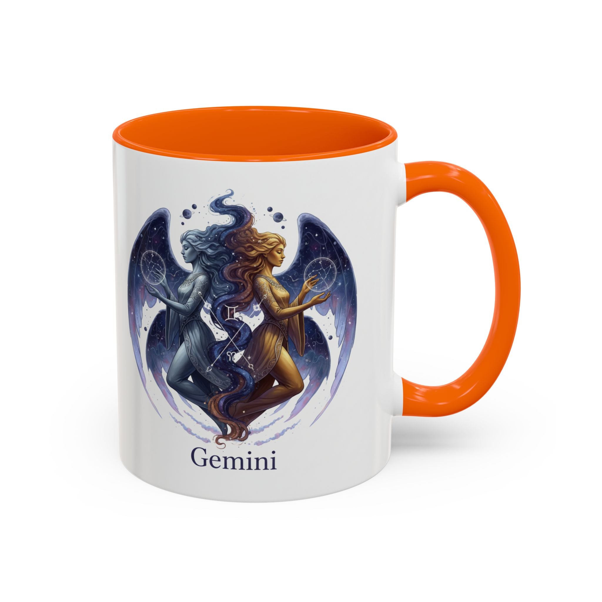 Gemini Zodiac Coffee Mug — Twin Stars Astrology Accent Mug (11/15oz)