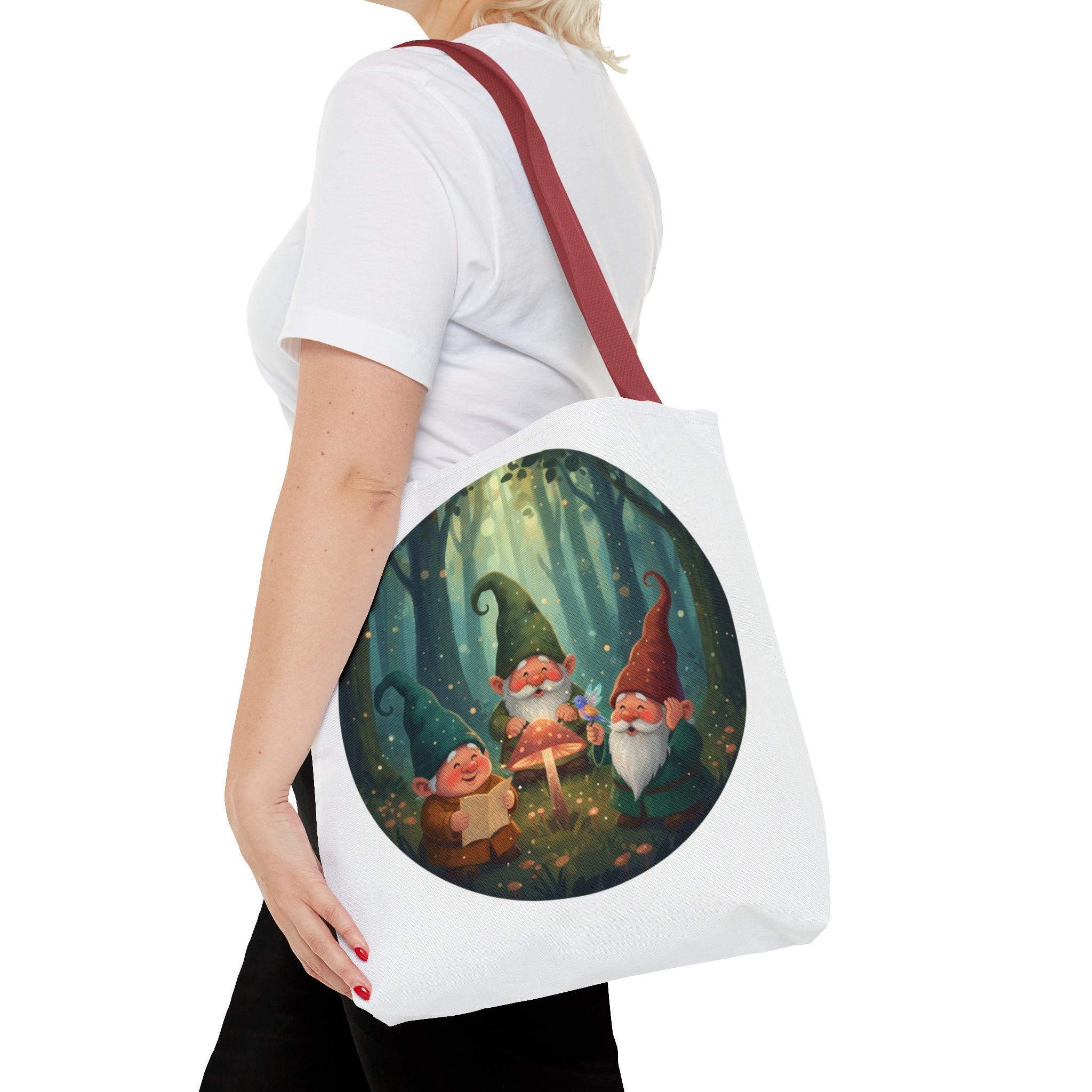 Gnome Forest Tote Bag — Magical Woodland Gnomes All-Over Print