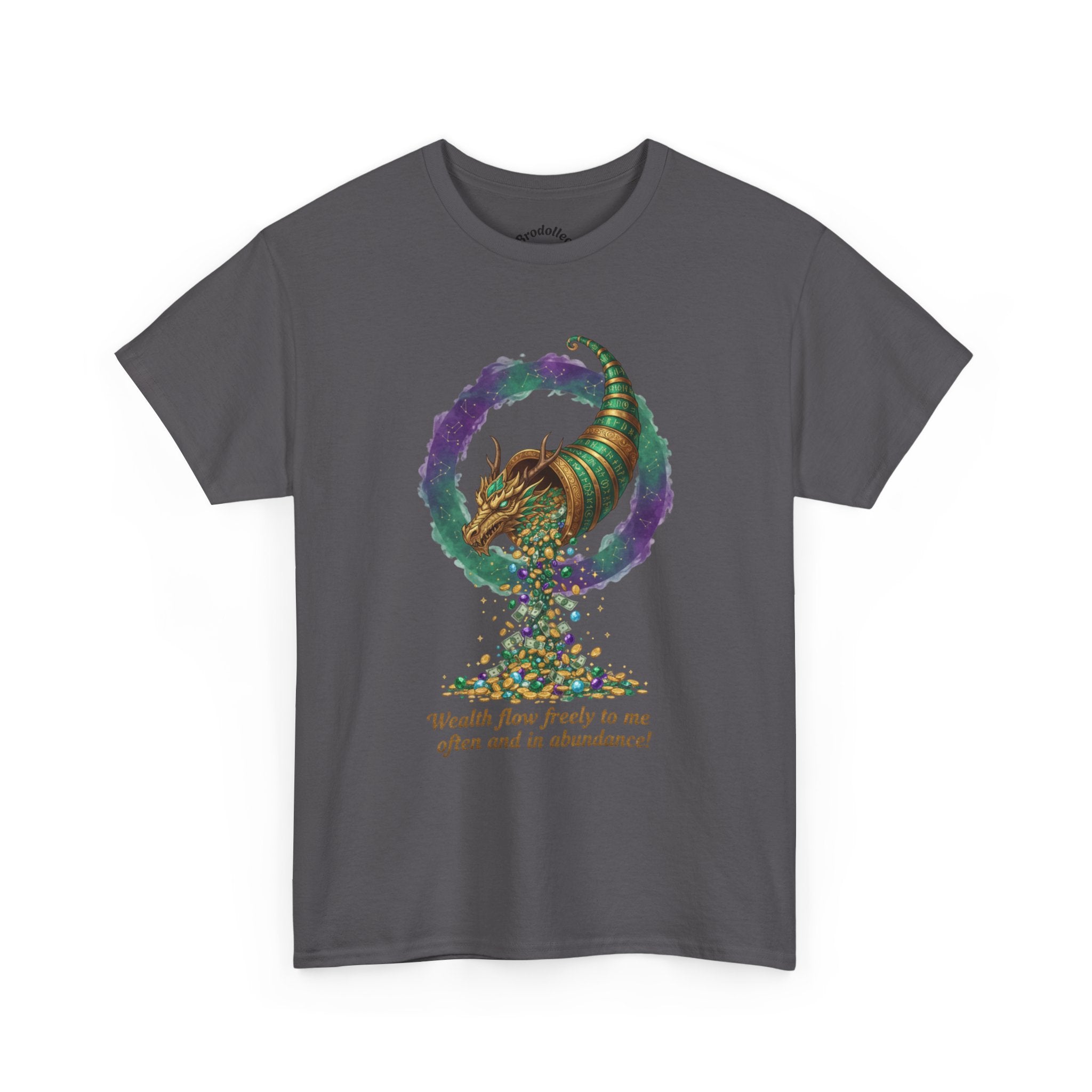 T-Shirt — Cornucopia Wealth Design: "Wealth Flows Freely to Me" Affirmation Tee