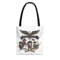 Semiquincentennial Patriotic Tote Bag — Eagle, Colonial Soldiers & Flags All-Over Print