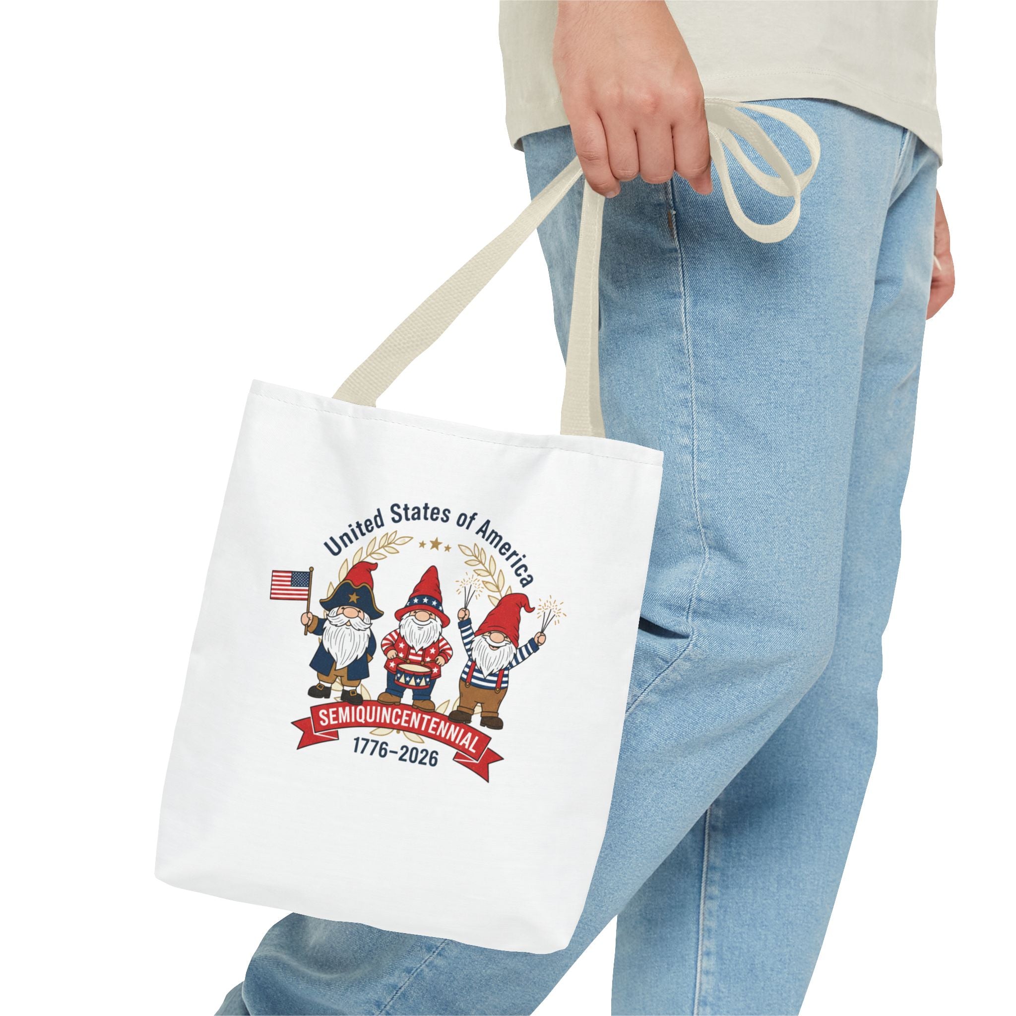 Tote Bag — USA 250th Semiquincentennial 1776–2026 Patriotic Gnome Tote