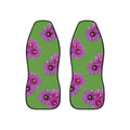 Floral Car Seat Covers — Green with Purple Lotus Design