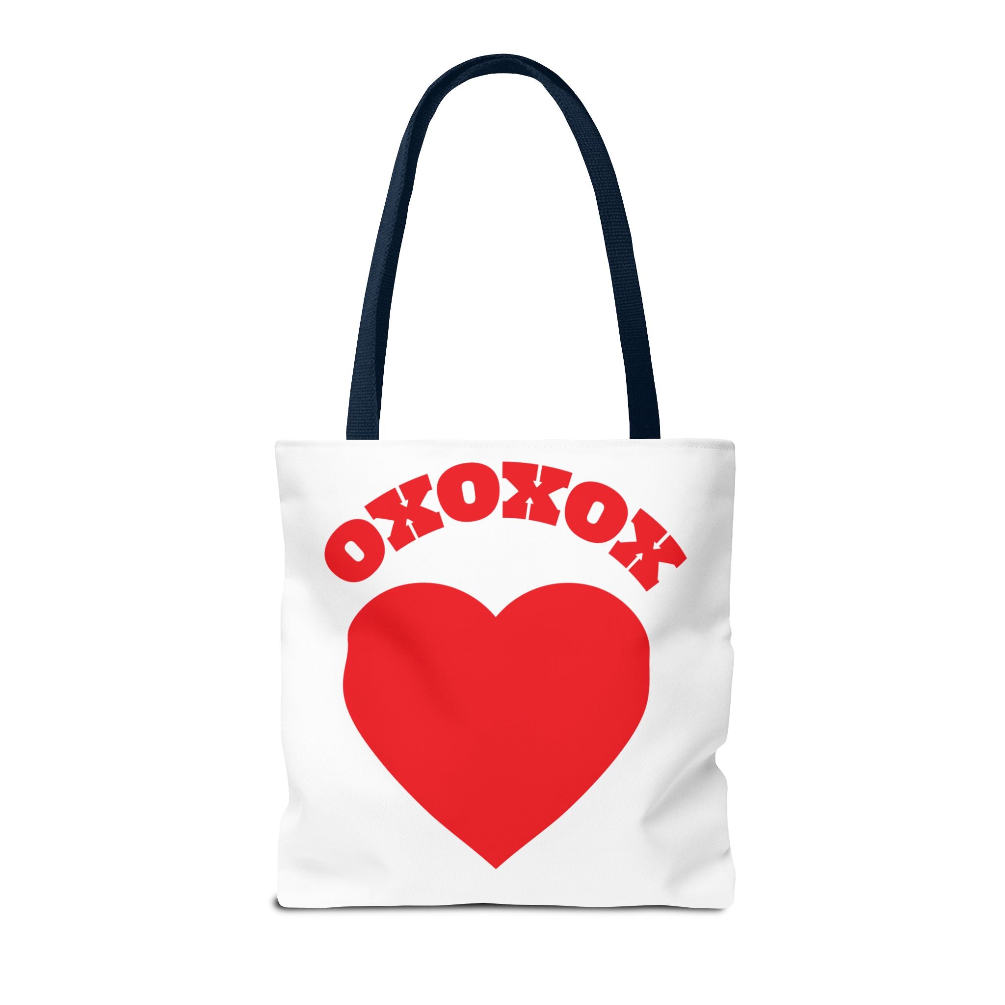 Valentine Heart 'XOXOXO' Tote Bag — Romantic Red Heart Canvas Tote for Valentine's Day