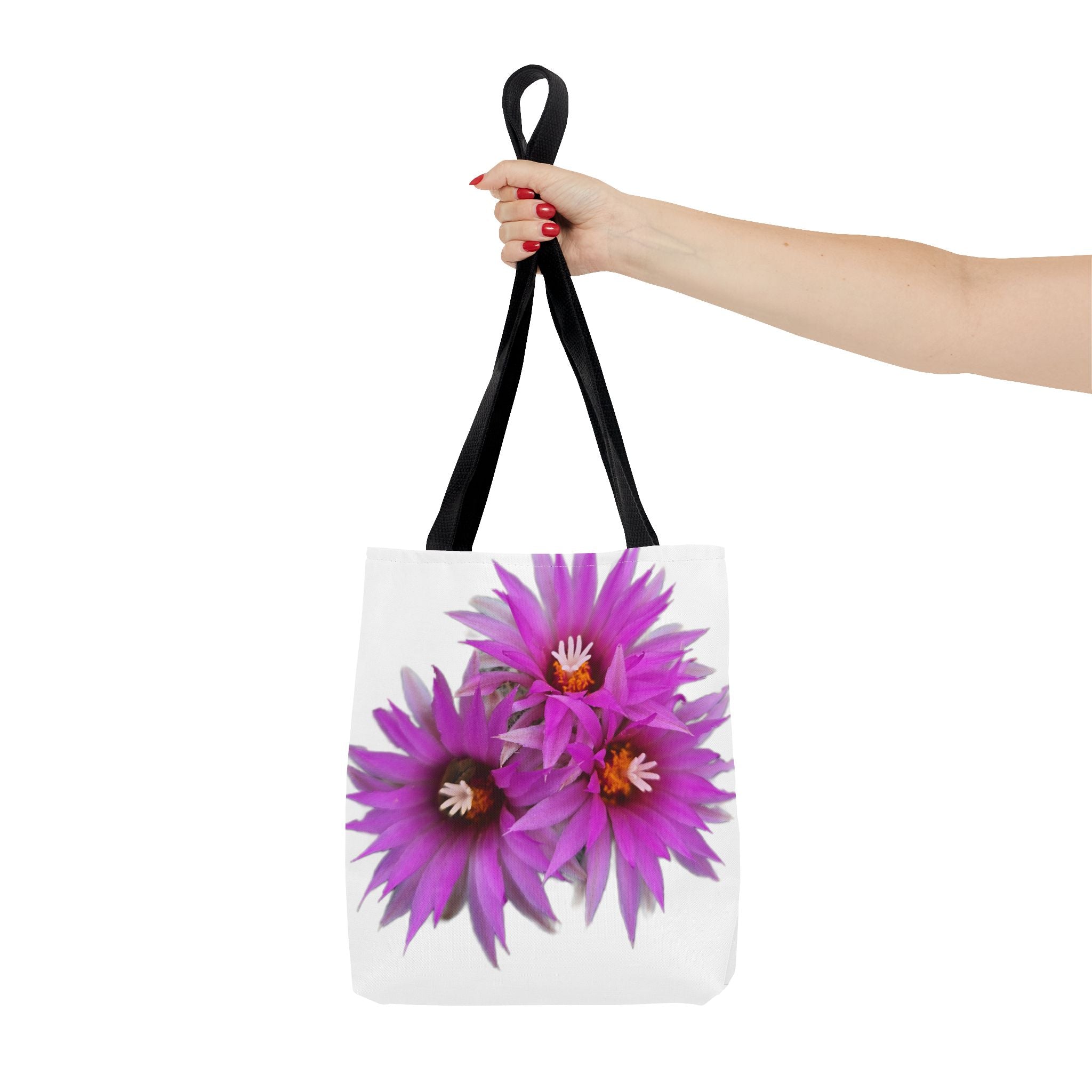Pink Cactus Flower Tote Bag — Vibrant Desert Floral All-Over Print Tote