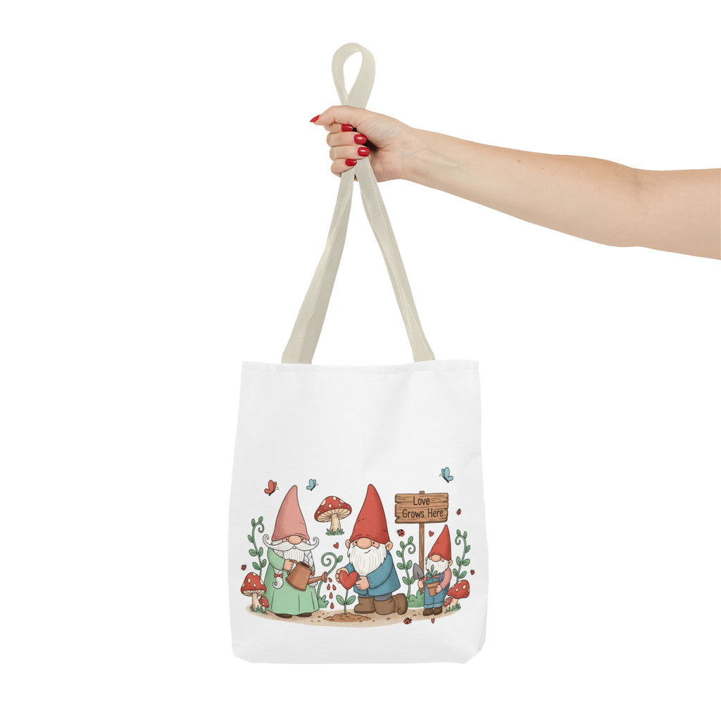 Gnome Garden Tote Bag – Cute Mushroom Gnomes All-Over Print