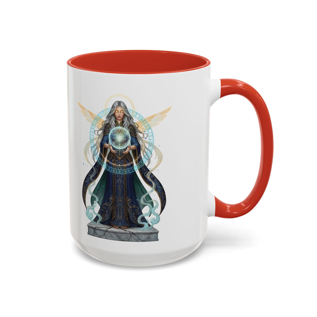 Mystic Oracle Coffee Mug — Woman with Crystal Ball Accent Mug