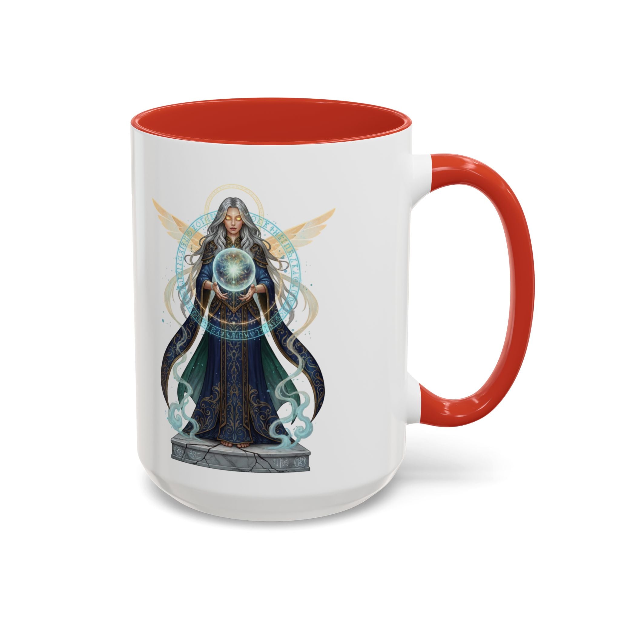 Mystic Oracle Coffee Mug — Woman with Crystal Ball Accent Mug