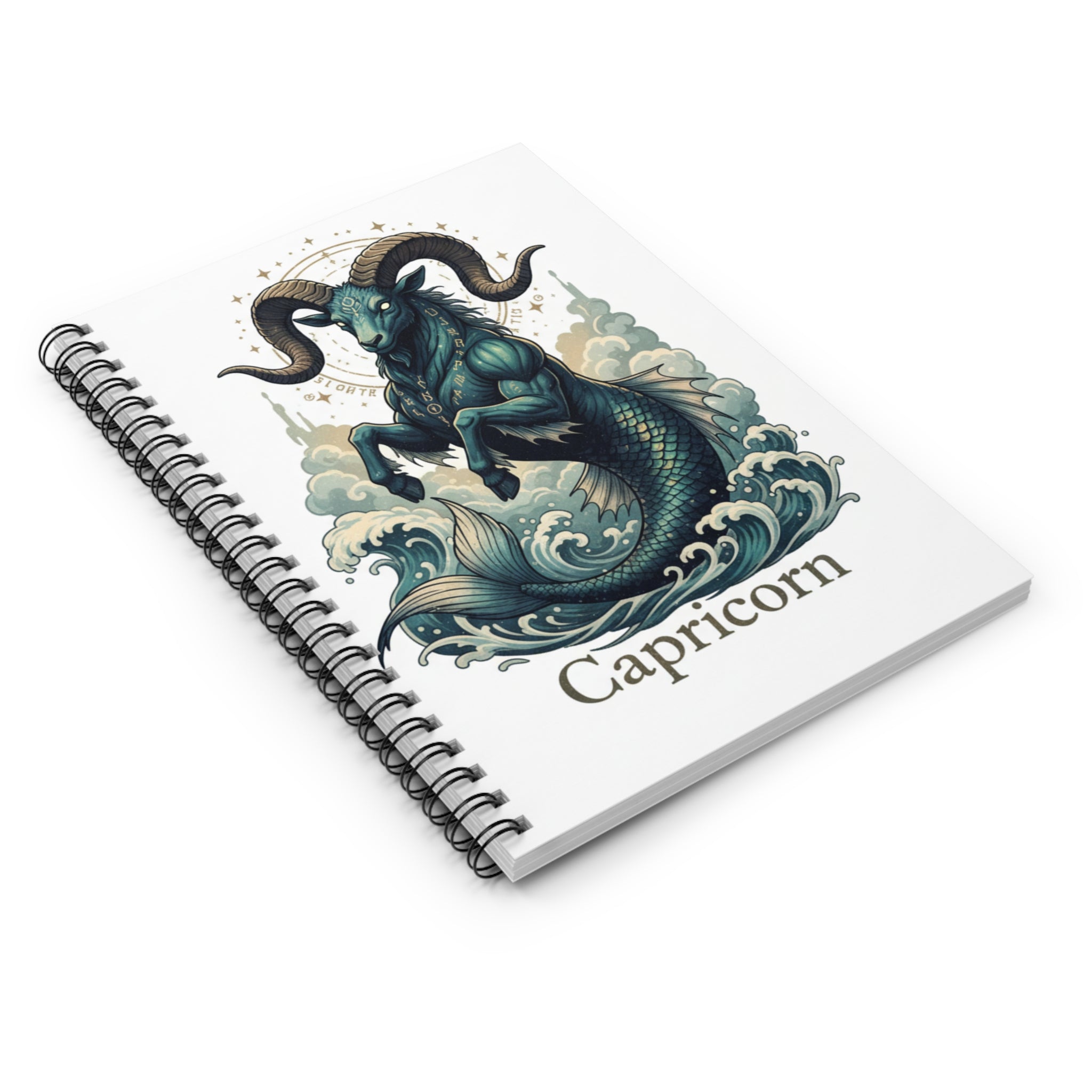Capricorn Spiral Notebook — Zodiac Sea-Goat Ruled Journal