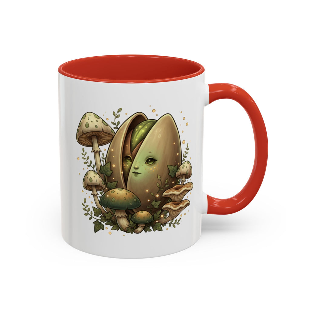 Mushroom Forest Accent Coffee Mug — Cute Woodland Fungi Design (11/15oz)