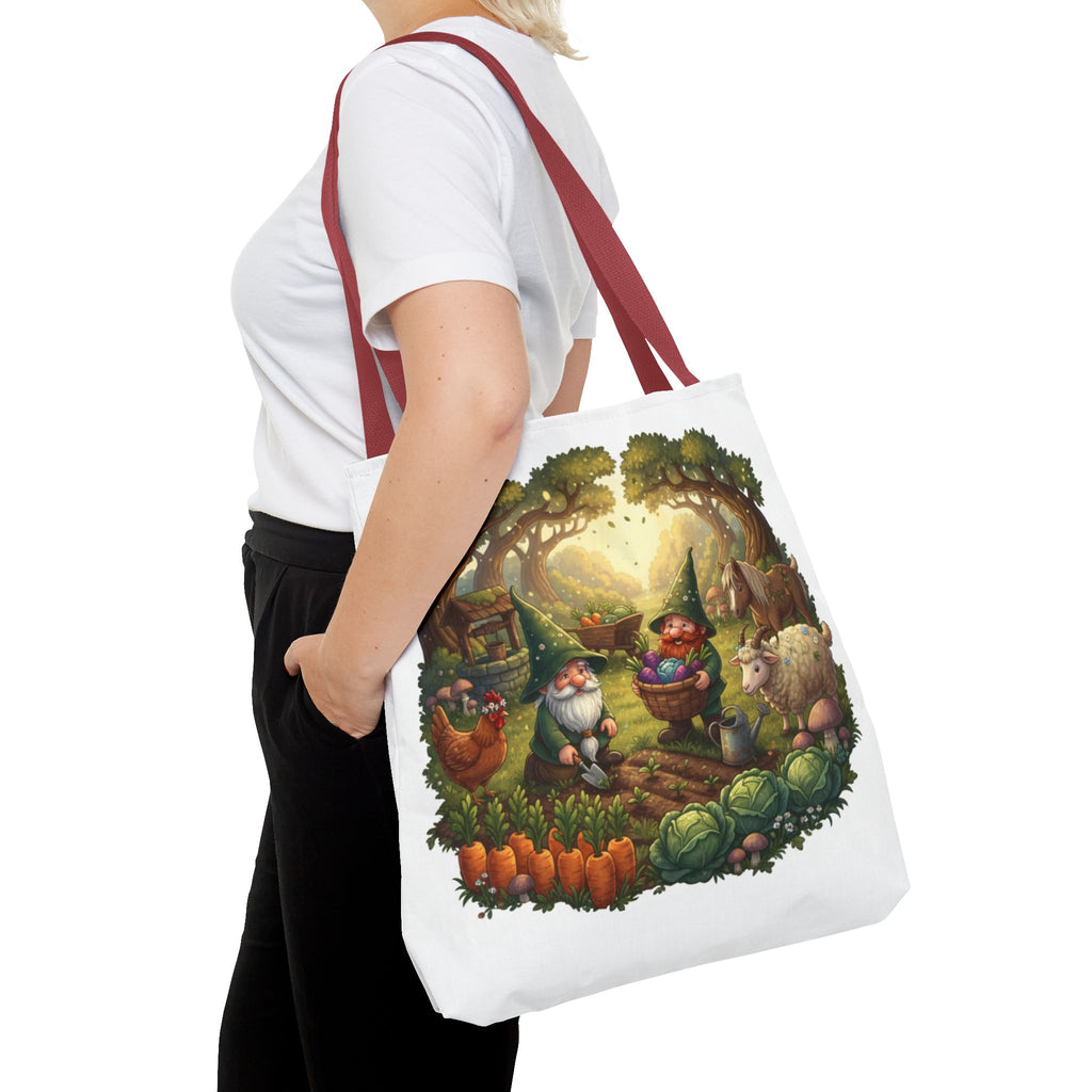 Gnome Garden Tote Bag — Whimsical Woodland Market Illustration