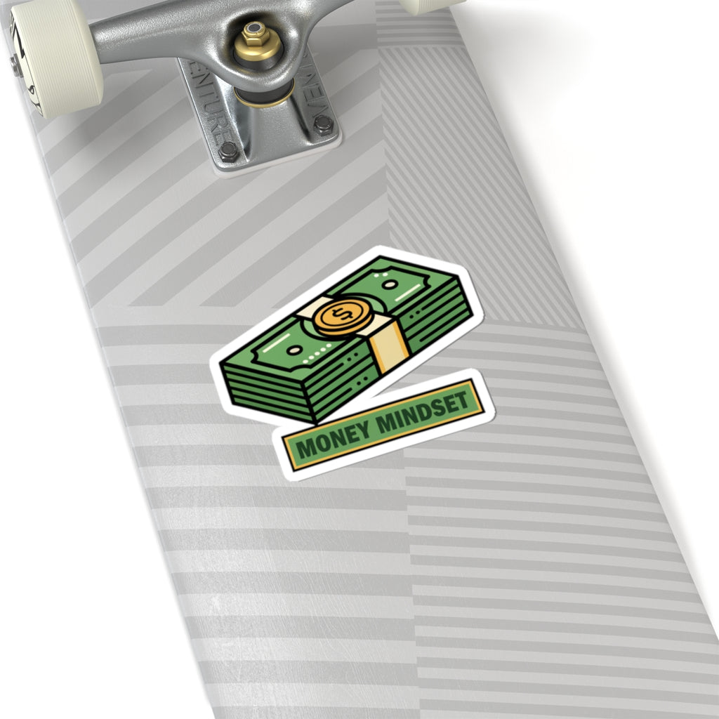 Money Mindset Kiss-Cut Sticker — Cash Stack Laptop Decal