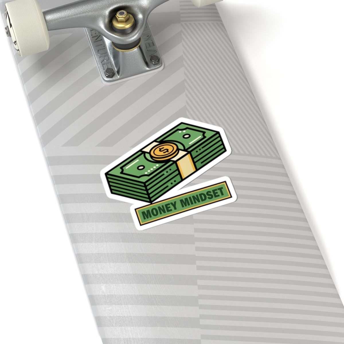 Money Mindset Kiss-Cut Sticker — Cash Stack Laptop Decal