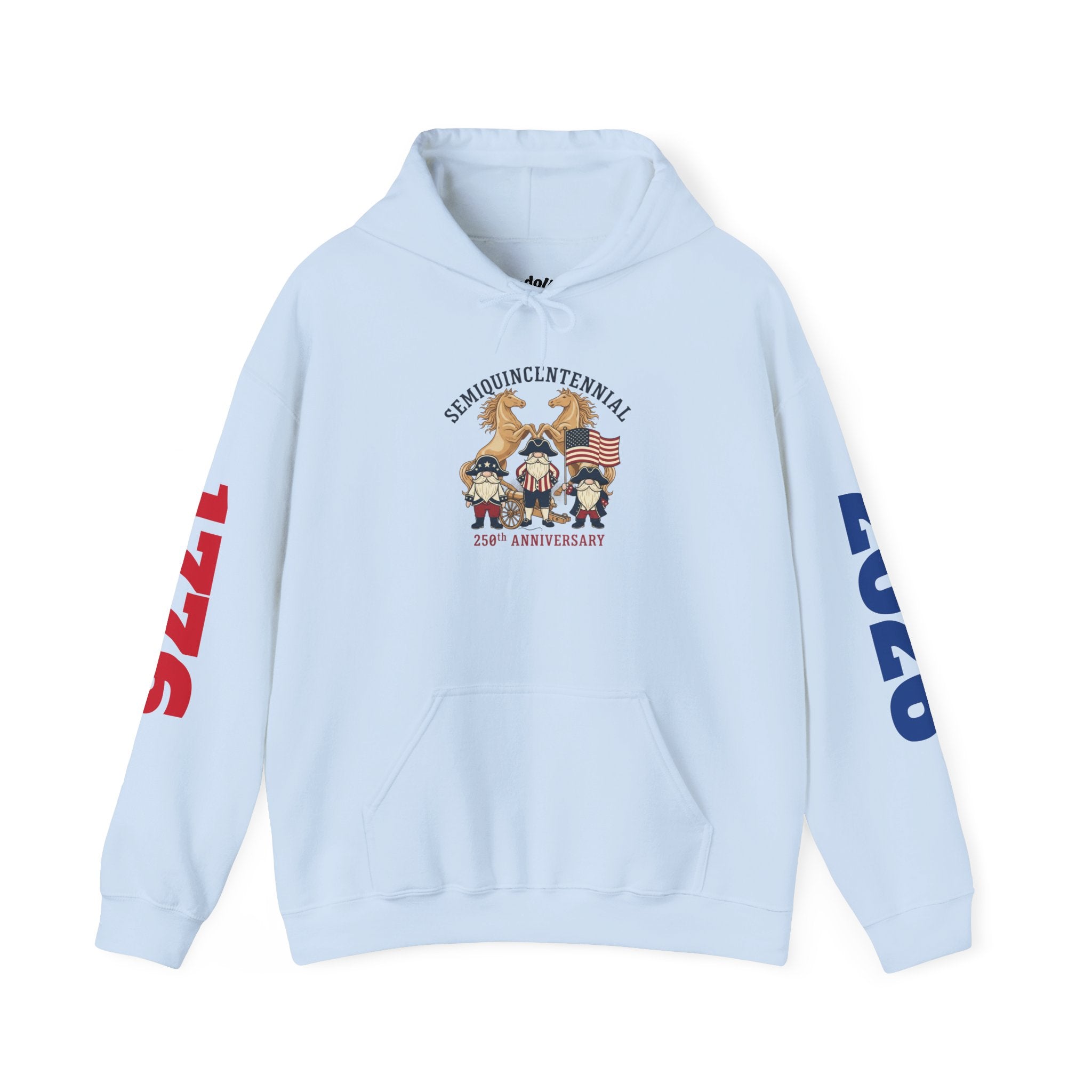Centennial Gnome Hoodie — 1776 & 2026 Patriotic Anniversary Sweatshirt