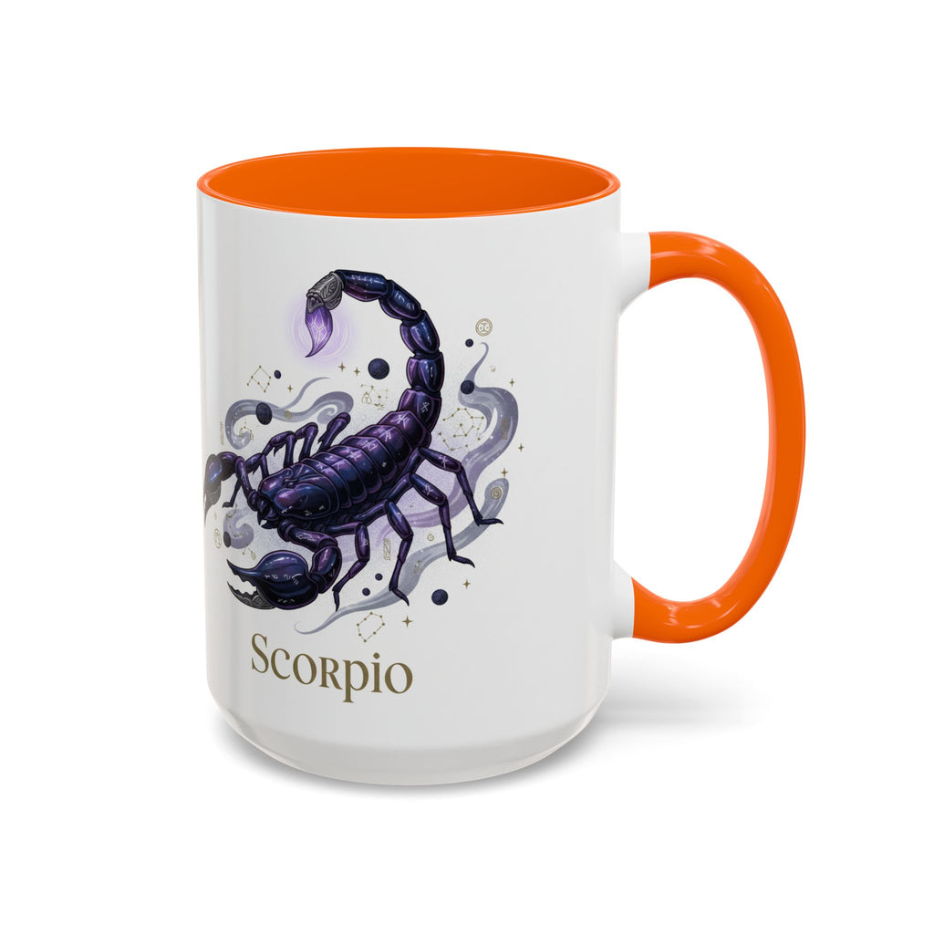 Scorpio Zodiac Coffee Mug — Purple Scorpion Accent Mug (11/15oz)